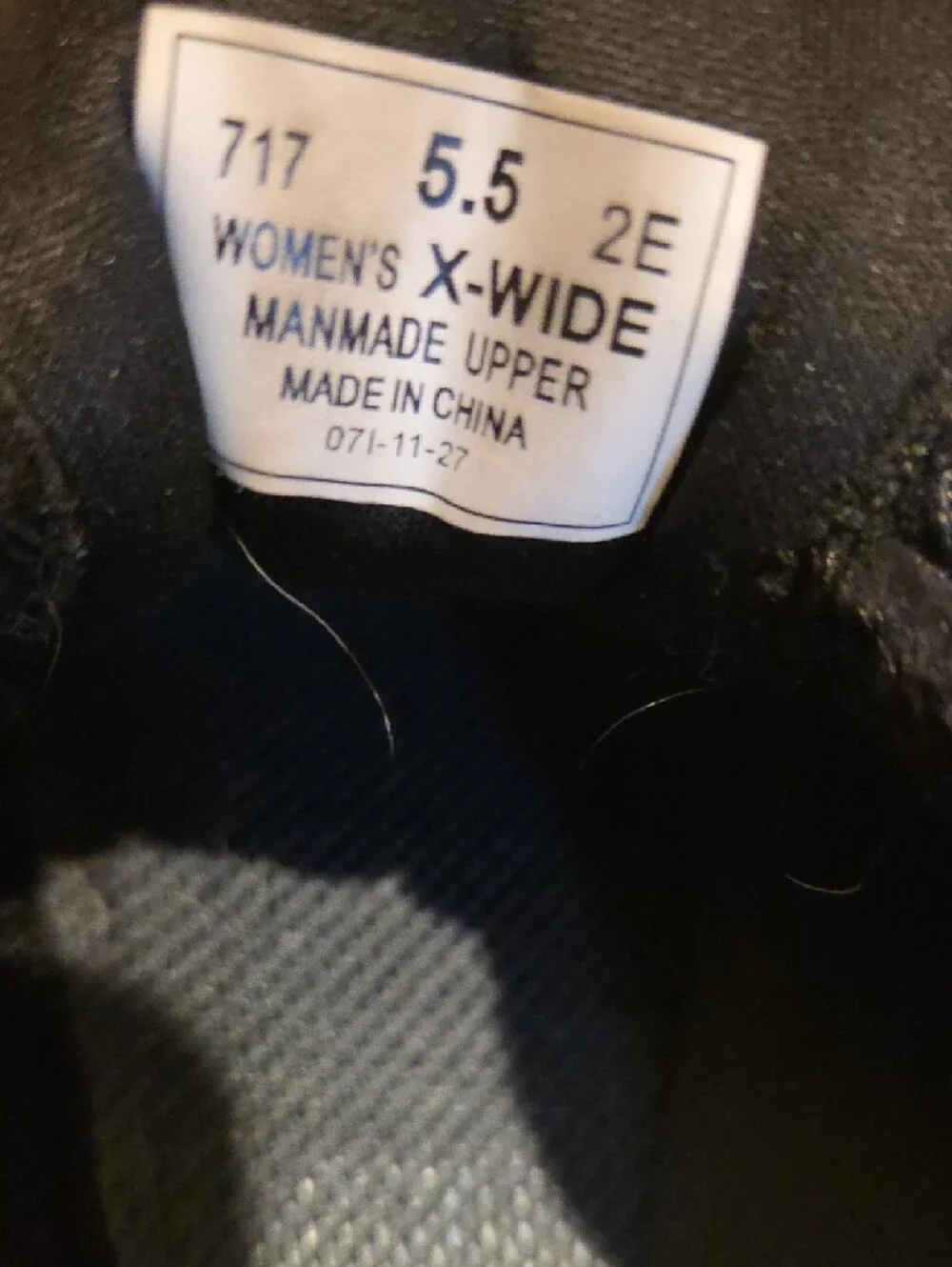 Women's X-Wide Black Shoe Size 5.5 - Manmade Upper - Picture 2 of 7